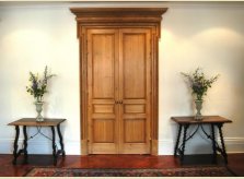 Double pine doors in a London apartment